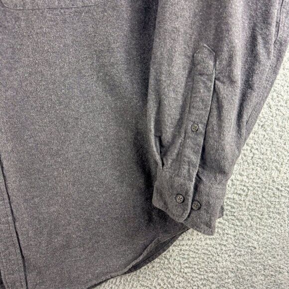 Lands End Flannel Shirt Mens XL Gray Chamois Casual Outdoor Camping Fishing - Picture 5 of 12